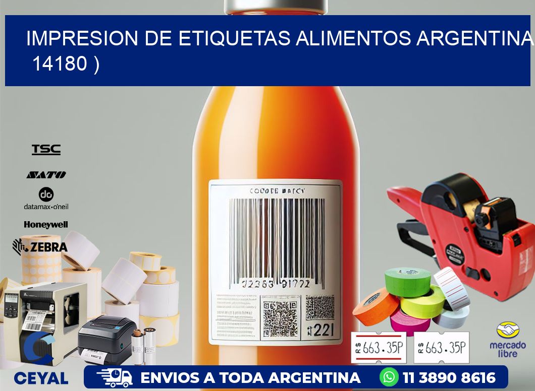 IMPRESION DE ETIQUETAS ALIMENTOS ARGENTINA   14180 )