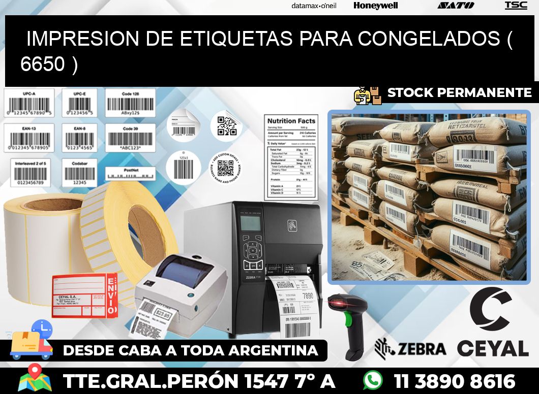 IMPRESION DE ETIQUETAS PARA CONGELADOS ( 6650 )