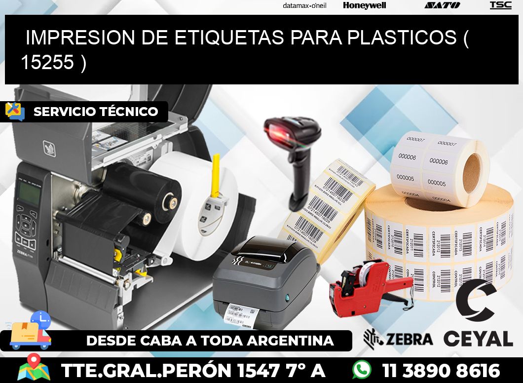 IMPRESION DE ETIQUETAS PARA PLASTICOS ( 15255 )
