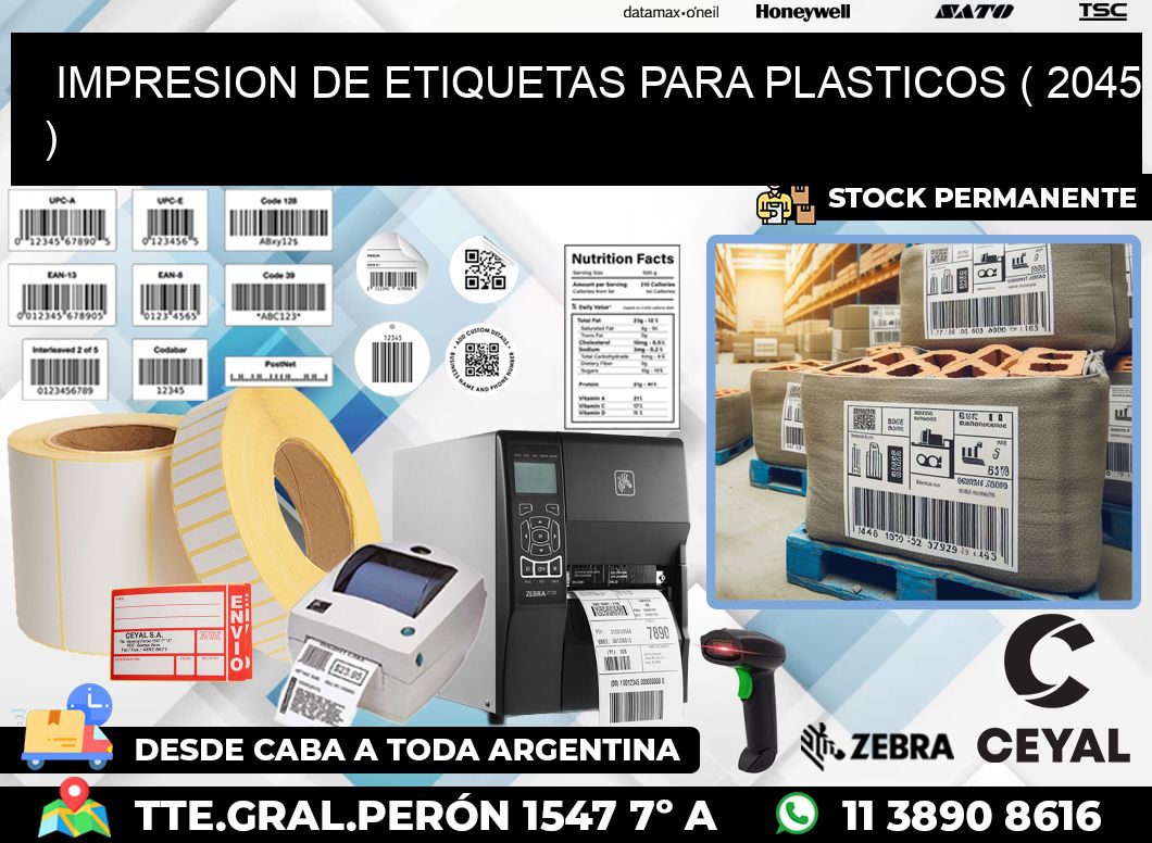 IMPRESION DE ETIQUETAS PARA PLASTICOS ( 2045 )