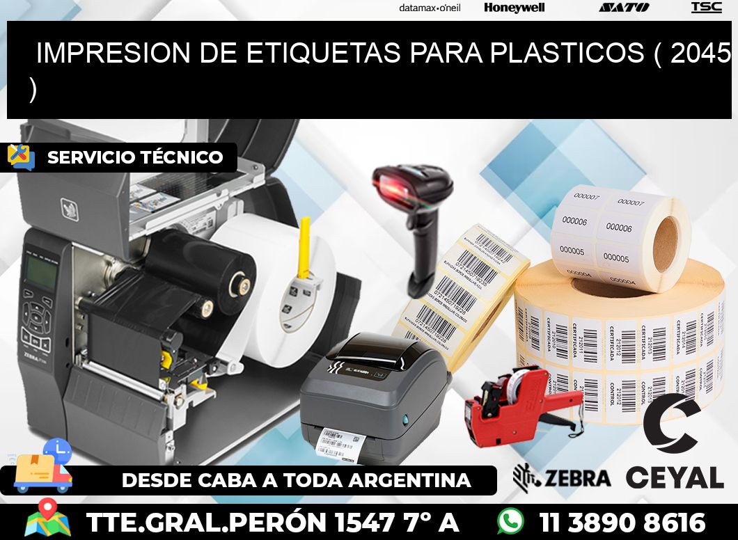 IMPRESION DE ETIQUETAS PARA PLASTICOS ( 2045 )