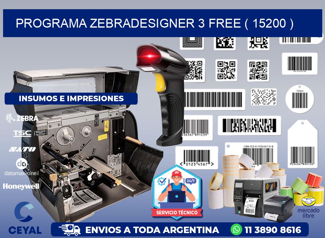 PROGRAMA ZEBRADESIGNER 3 FREE ( 15200 )