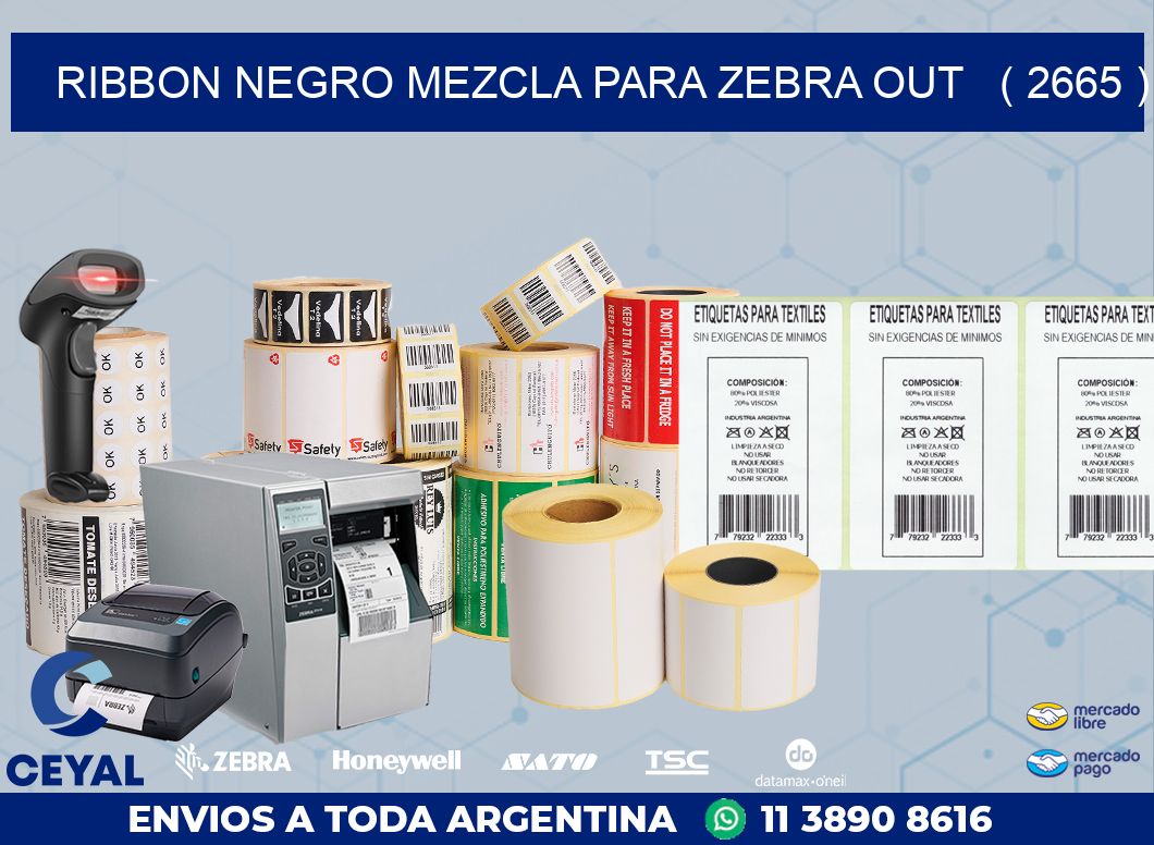 RIBBON NEGRO MEZCLA PARA ZEBRA OUT   ( 2665 )