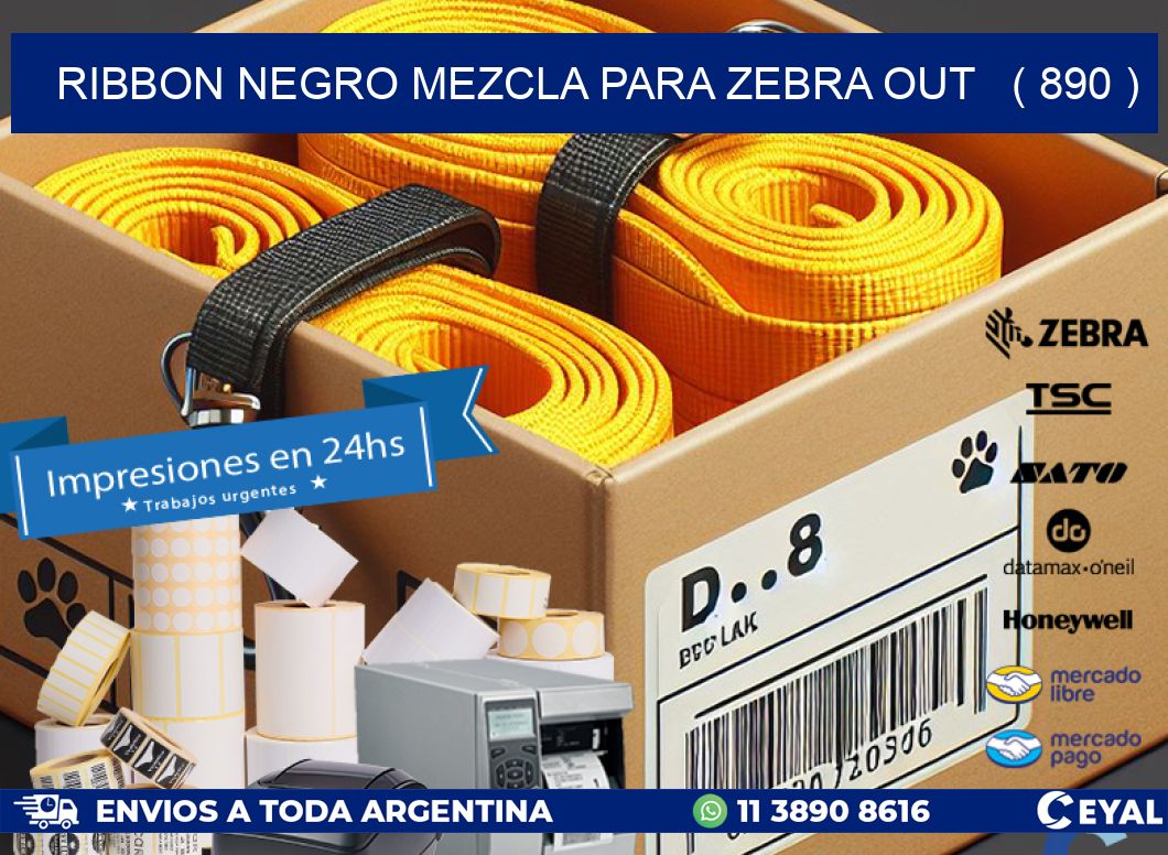 RIBBON NEGRO MEZCLA PARA ZEBRA OUT   ( 890 )