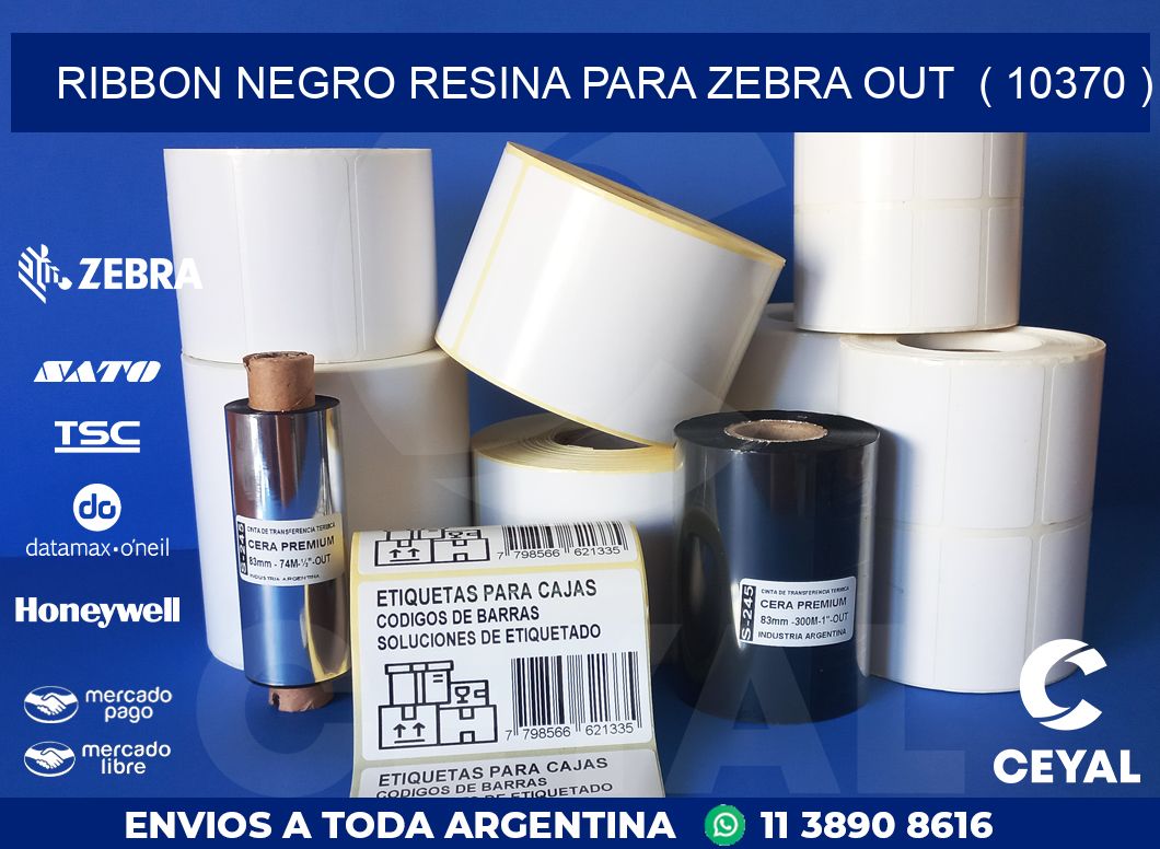 RIBBON NEGRO RESINA PARA ZEBRA OUT  ( 10370 )