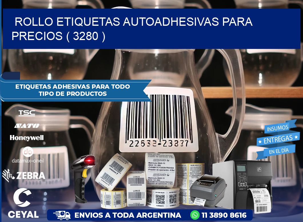 ROLLO ETIQUETAS AUTOADHESIVAS PARA PRECIOS ( 3280 )