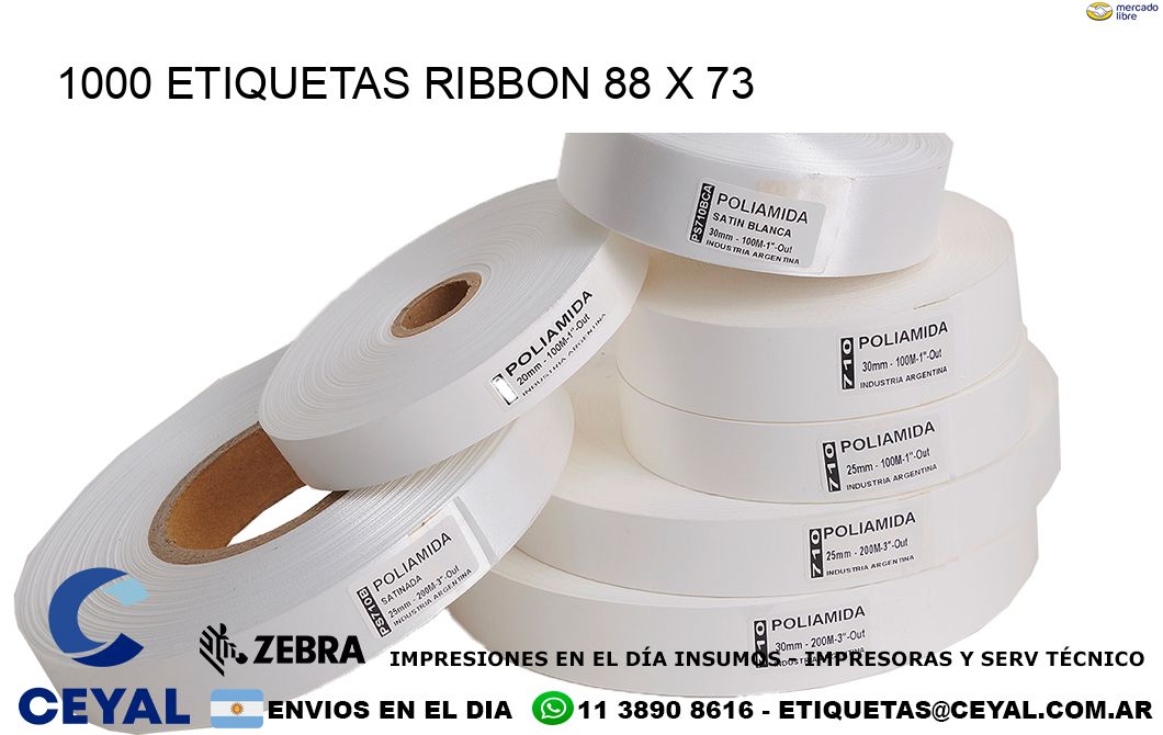 1000 ETIQUETAS RIBBON 88 x 73