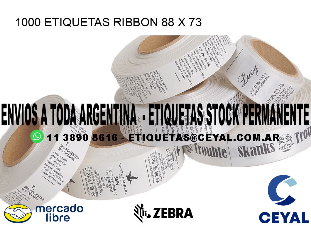 1000 ETIQUETAS RIBBON 88 x 73