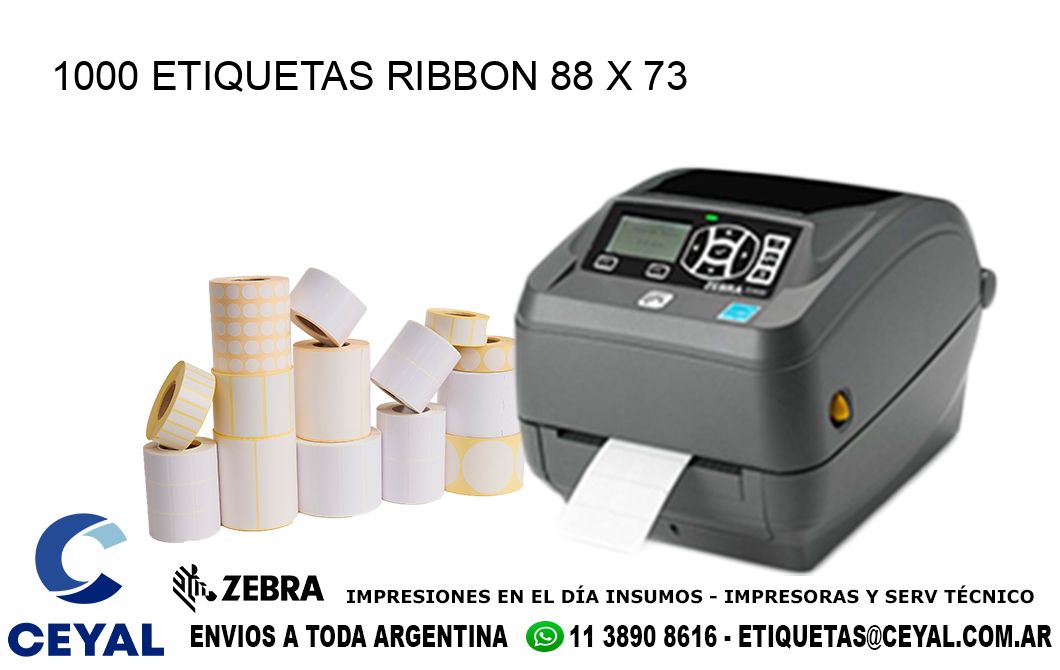 1000 ETIQUETAS RIBBON 88 x 73