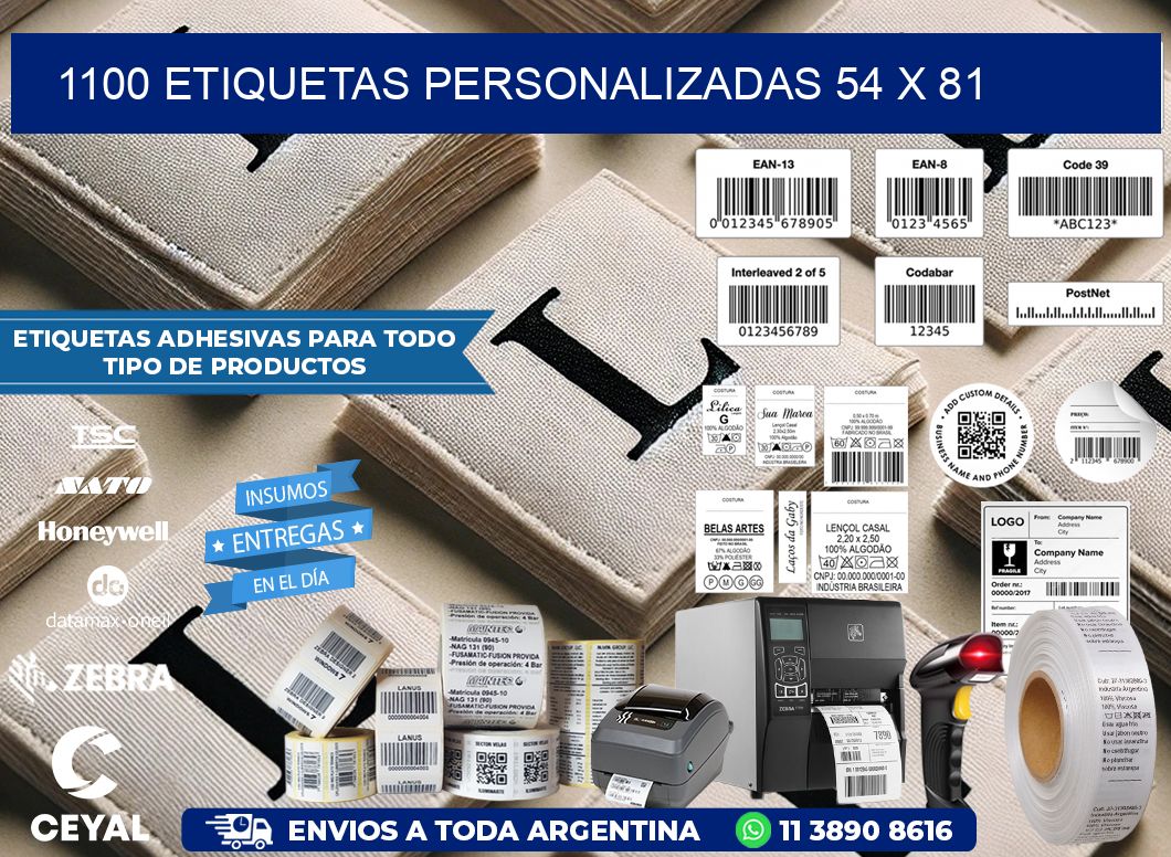 1100 ETIQUETAS PERSONALIZADAS 54 x 81