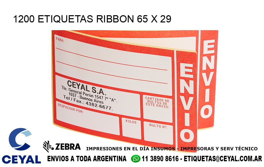 1200 ETIQUETAS RIBBON 65 x 29