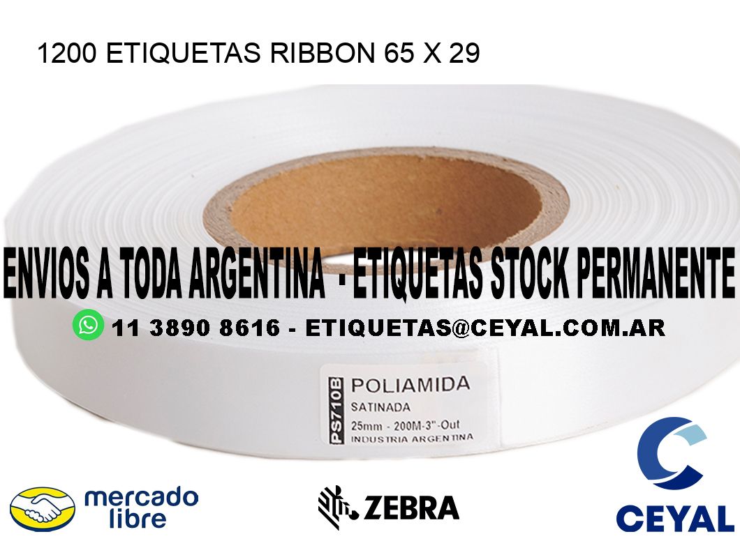 1200 ETIQUETAS RIBBON 65 x 29