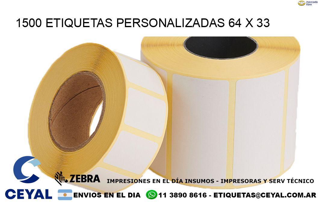 1500 ETIQUETAS PERSONALIZADAS 64 x 33