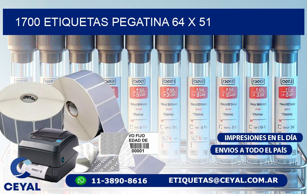 1700 ETIQUETAS PEGATINA 64 x 51