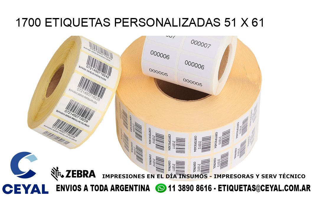 1700 ETIQUETAS PERSONALIZADAS 51 x 61