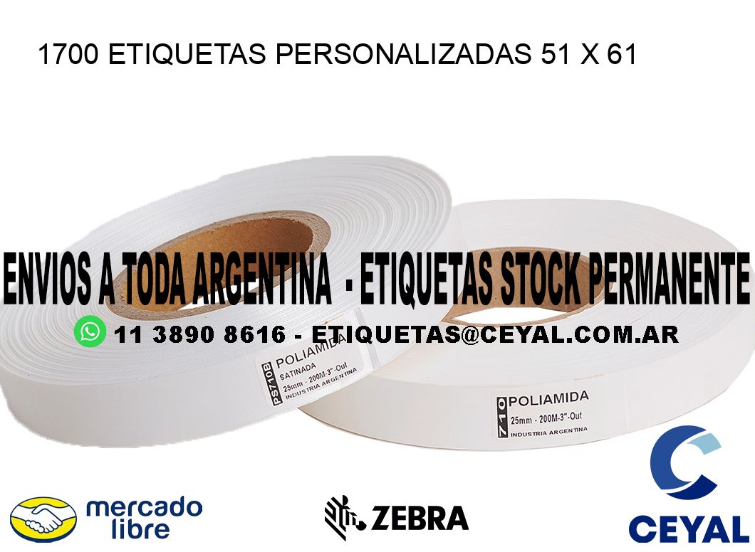 1700 ETIQUETAS PERSONALIZADAS 51 x 61