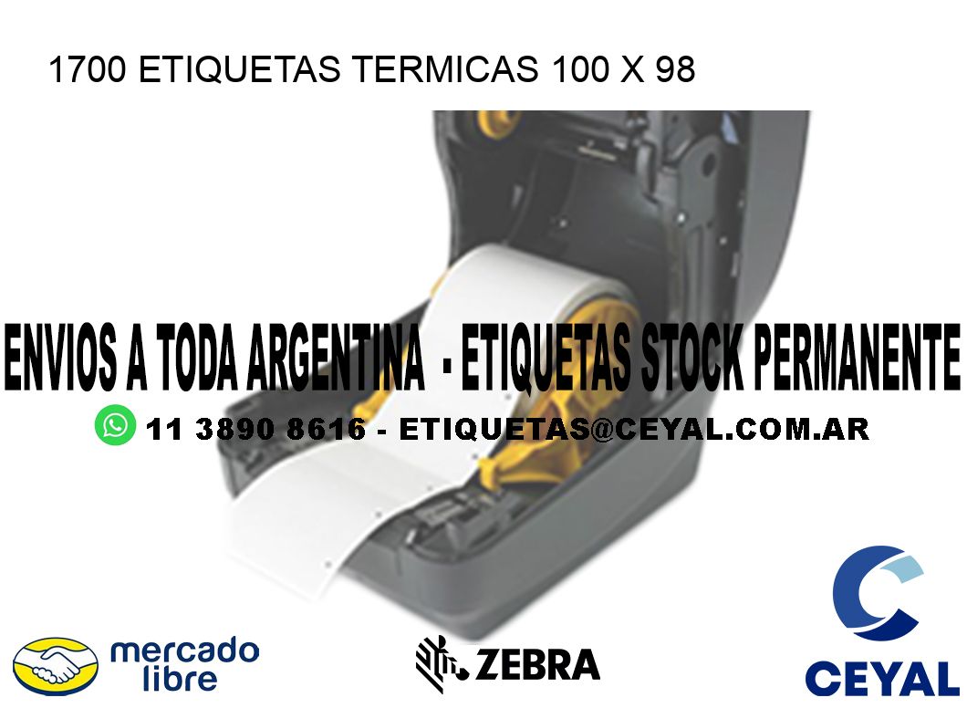 1700 ETIQUETAS TERMICAS 100 x 98