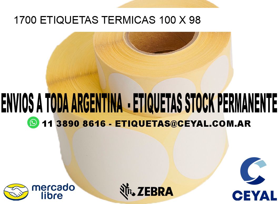 1700 ETIQUETAS TERMICAS 100 x 98