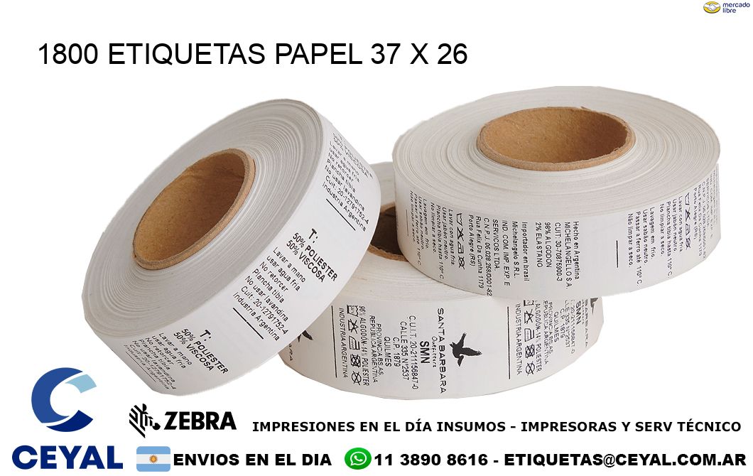 1800 ETIQUETAS PAPEL 37 x 26