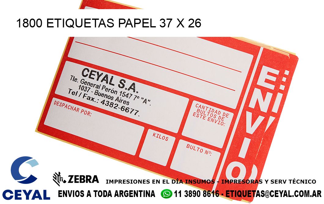 1800 ETIQUETAS PAPEL 37 x 26