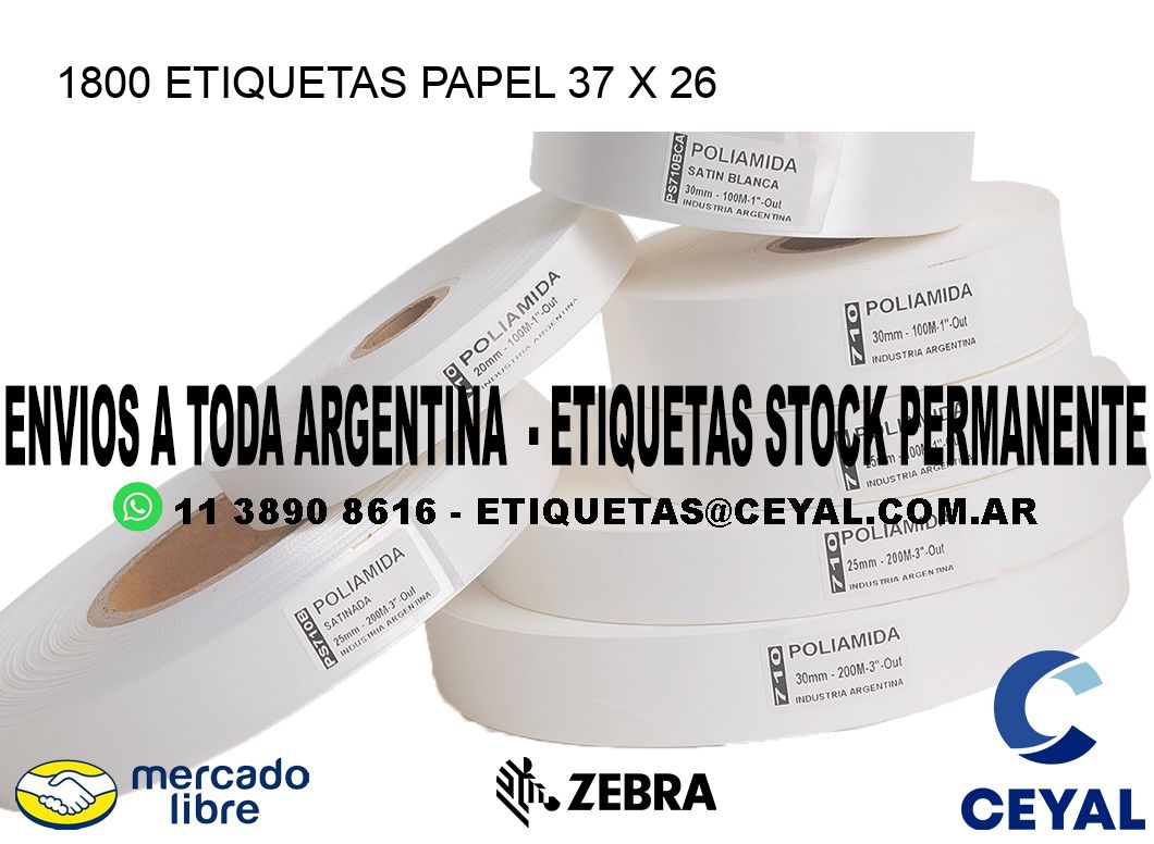 1800 ETIQUETAS PAPEL 37 x 26