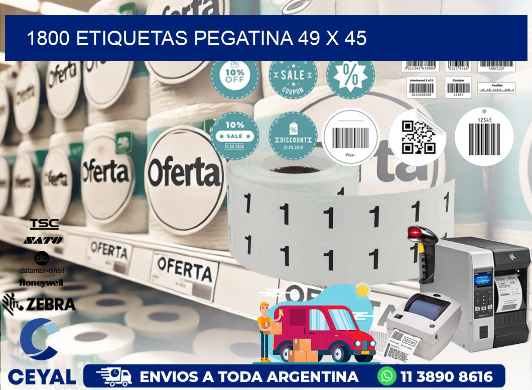 1800 ETIQUETAS PEGATINA 49 x 45