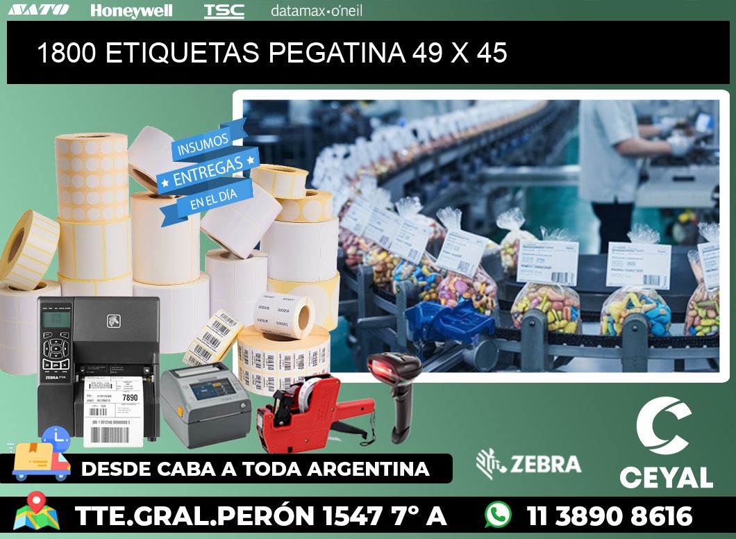 1800 ETIQUETAS PEGATINA 49 x 45