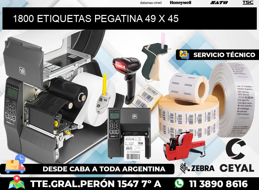 1800 ETIQUETAS PEGATINA 49 x 45