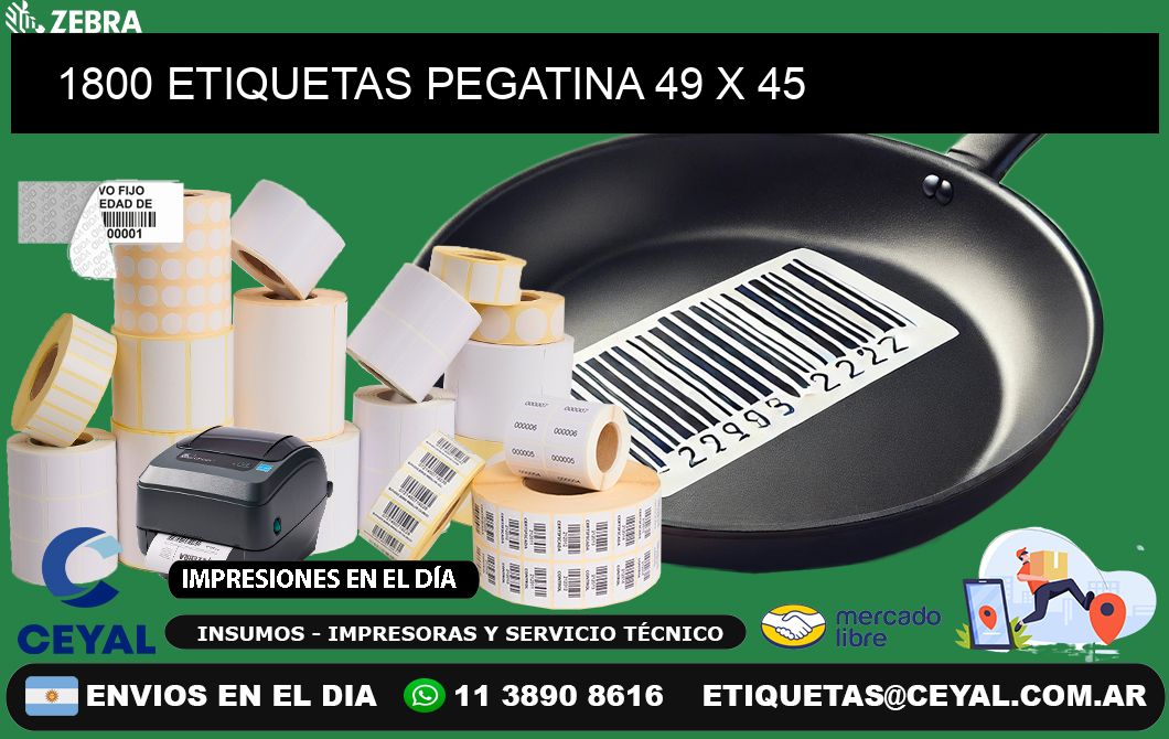 1800 ETIQUETAS PEGATINA 49 x 45