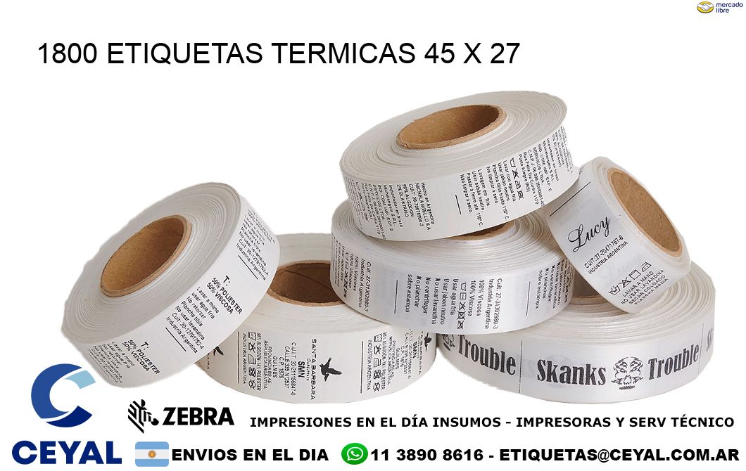 1800 ETIQUETAS TERMICAS 45 x 27