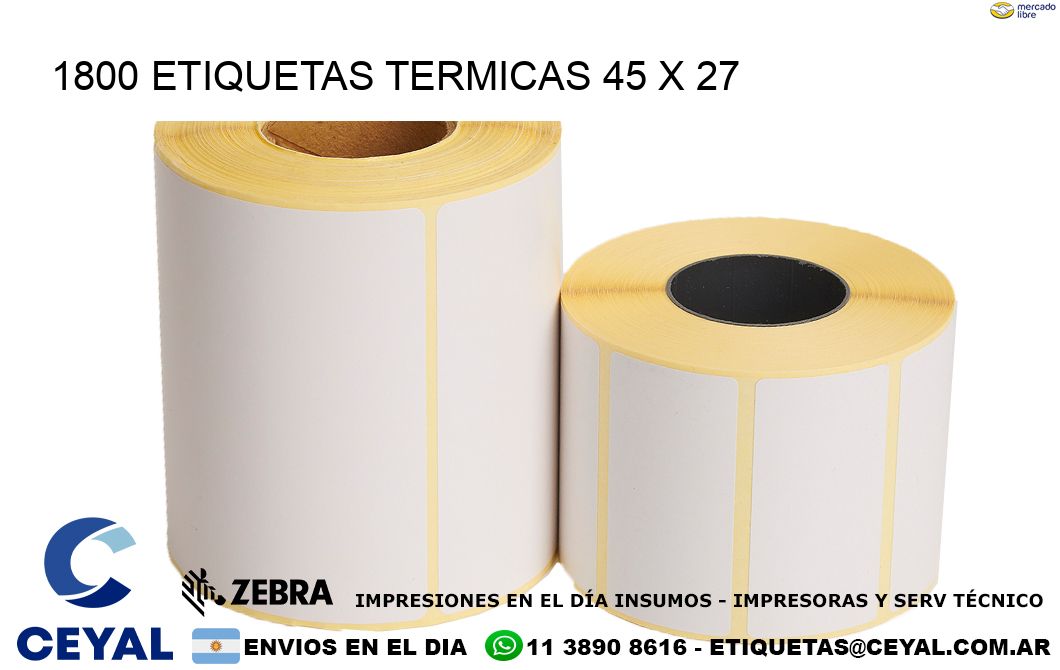 1800 ETIQUETAS TERMICAS 45 x 27