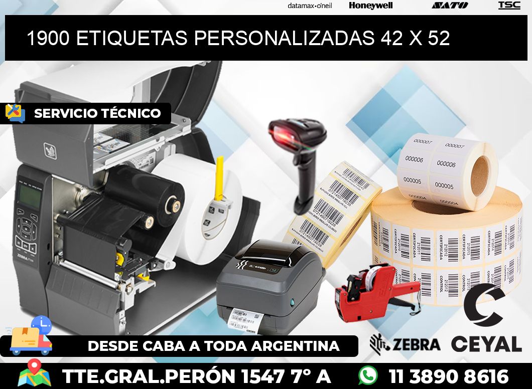 1900 ETIQUETAS PERSONALIZADAS 42 x 52