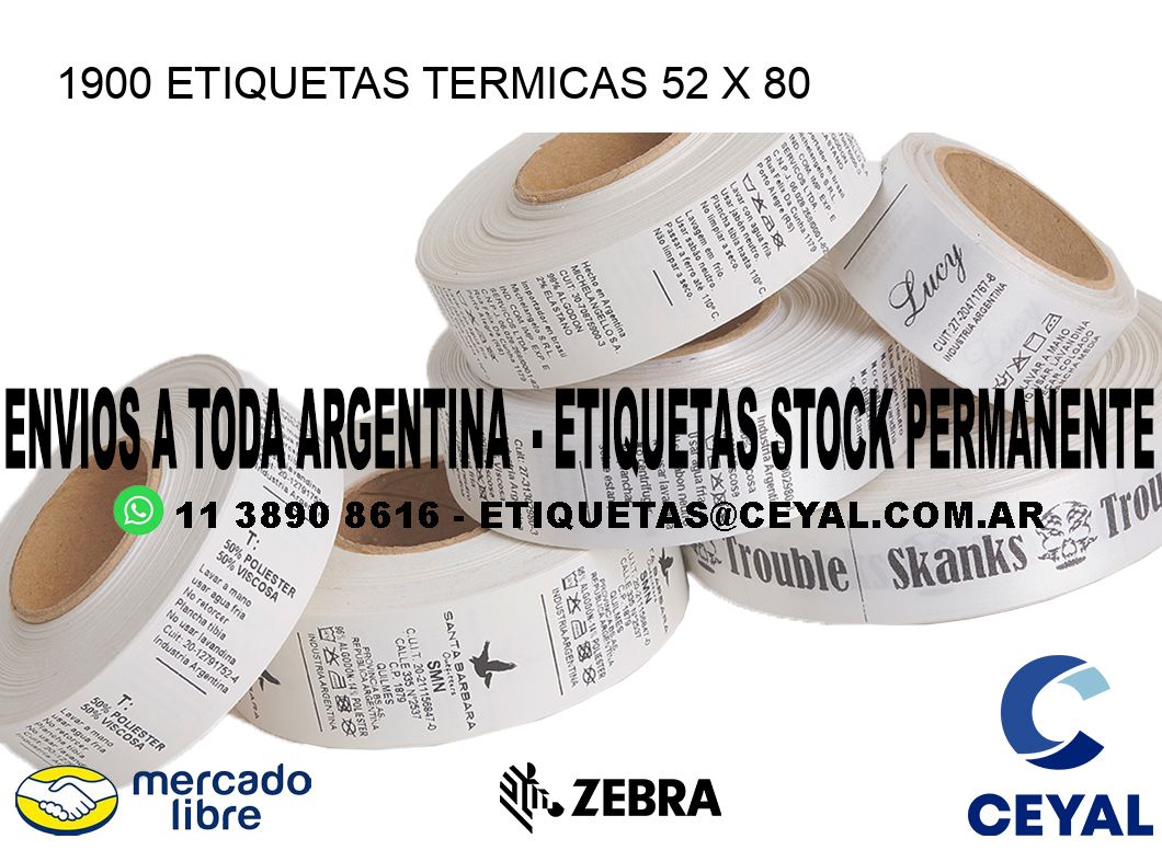 1900 ETIQUETAS TERMICAS 52 x 80