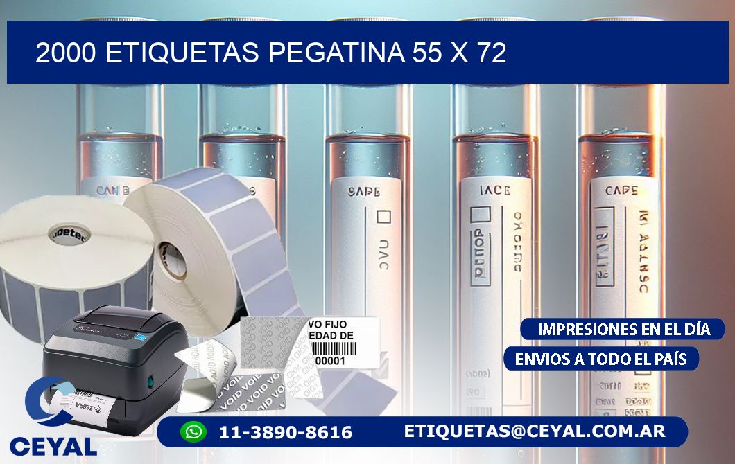 2000 ETIQUETAS PEGATINA 55 x 72