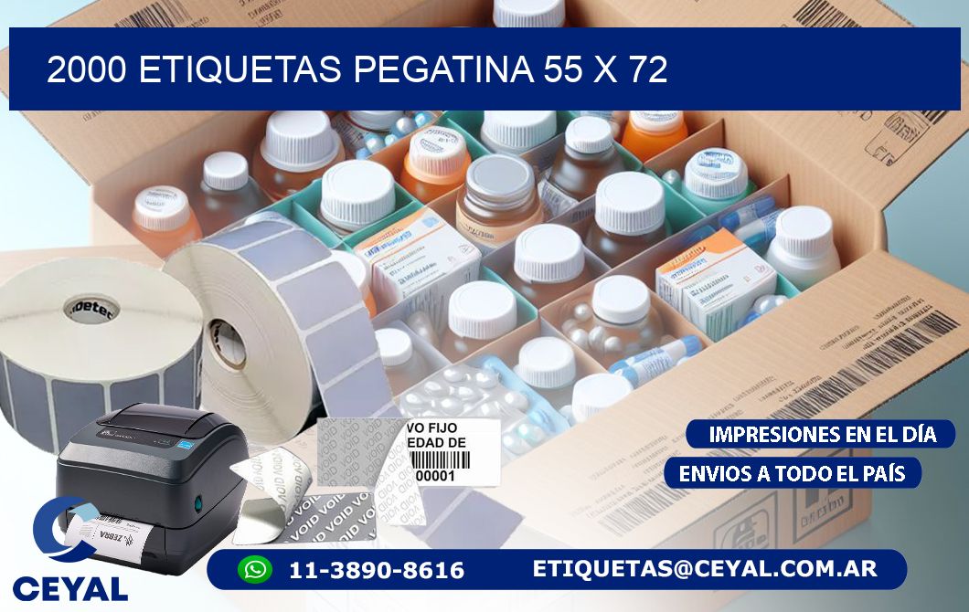 2000 ETIQUETAS PEGATINA 55 x 72