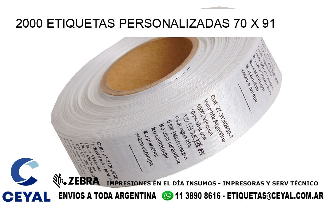 2000 ETIQUETAS PERSONALIZADAS 70 x 91