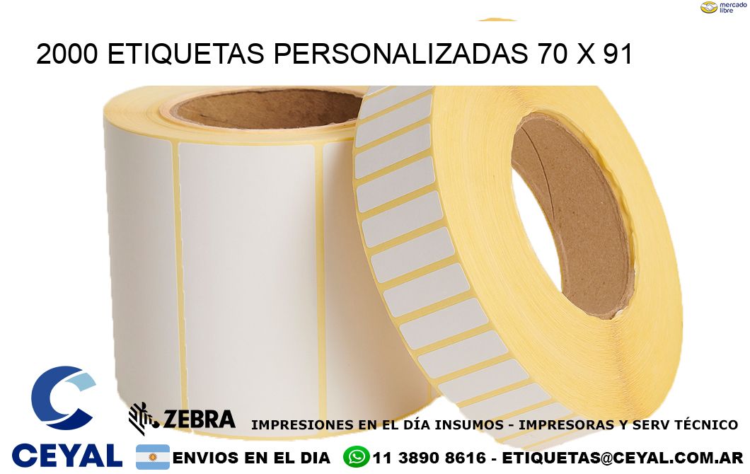 2000 ETIQUETAS PERSONALIZADAS 70 x 91