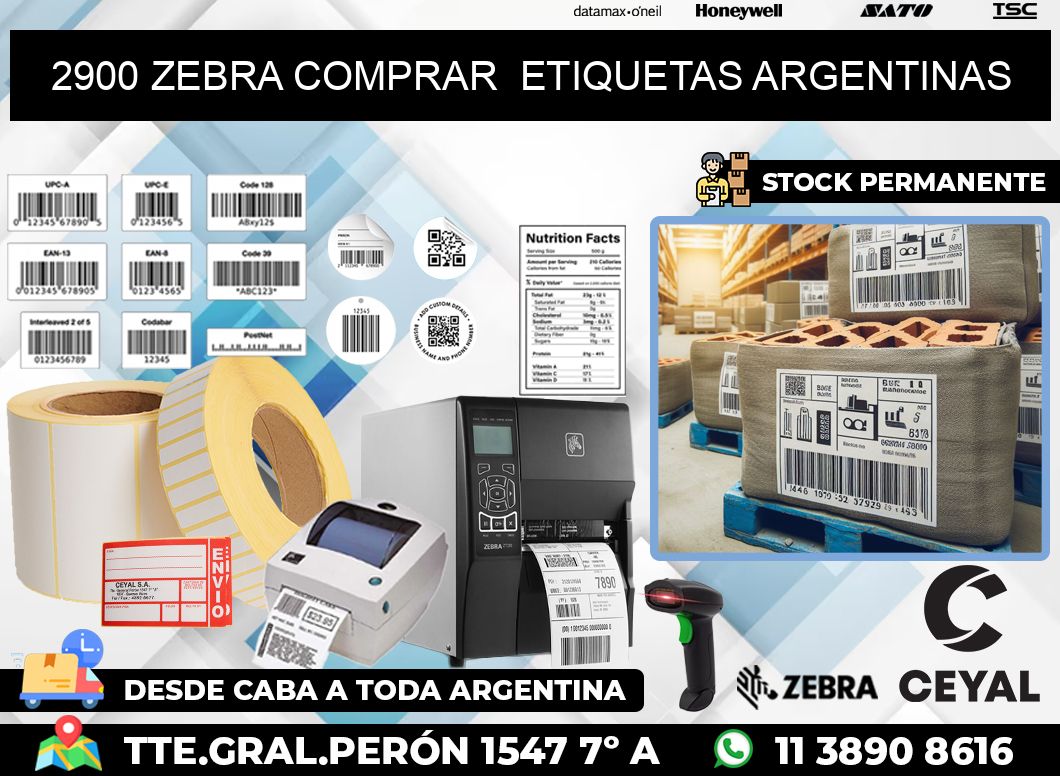 2900 ZEBRA COMPRAR  ETIQUETAS ARGENTINAS
