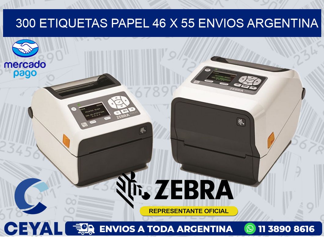 300 ETIQUETAS PAPEL 46 x 55 ENVIOS ARGENTINA