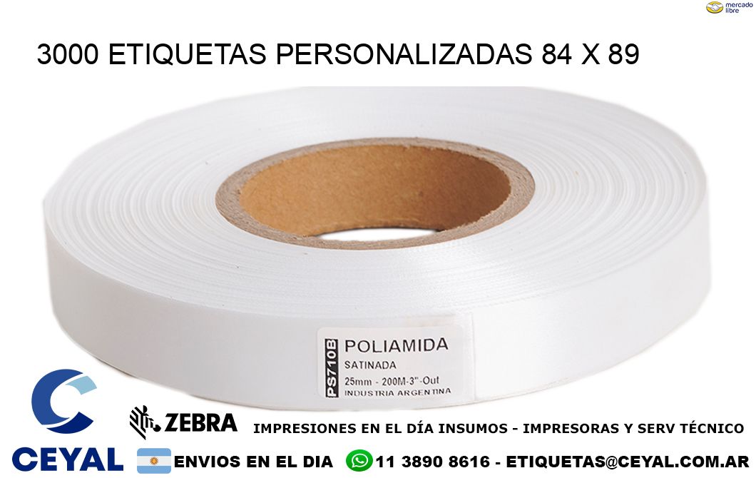 3000 ETIQUETAS PERSONALIZADAS 84 x 89