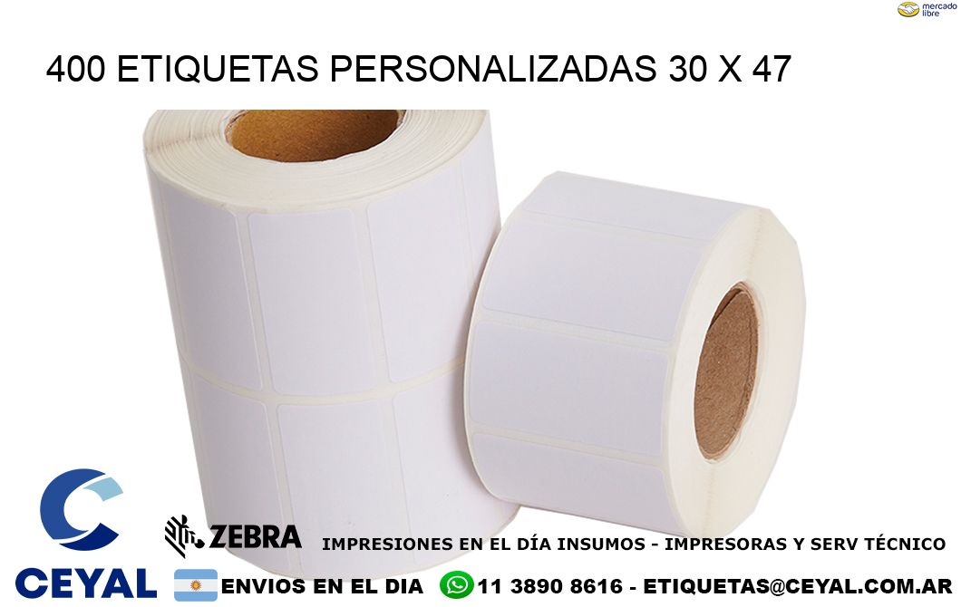 400 ETIQUETAS PERSONALIZADAS 30 x 47