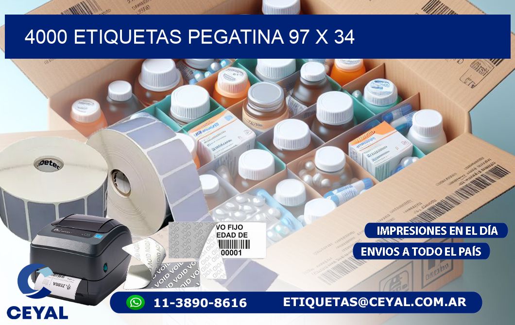 4000 ETIQUETAS PEGATINA 97 x 34