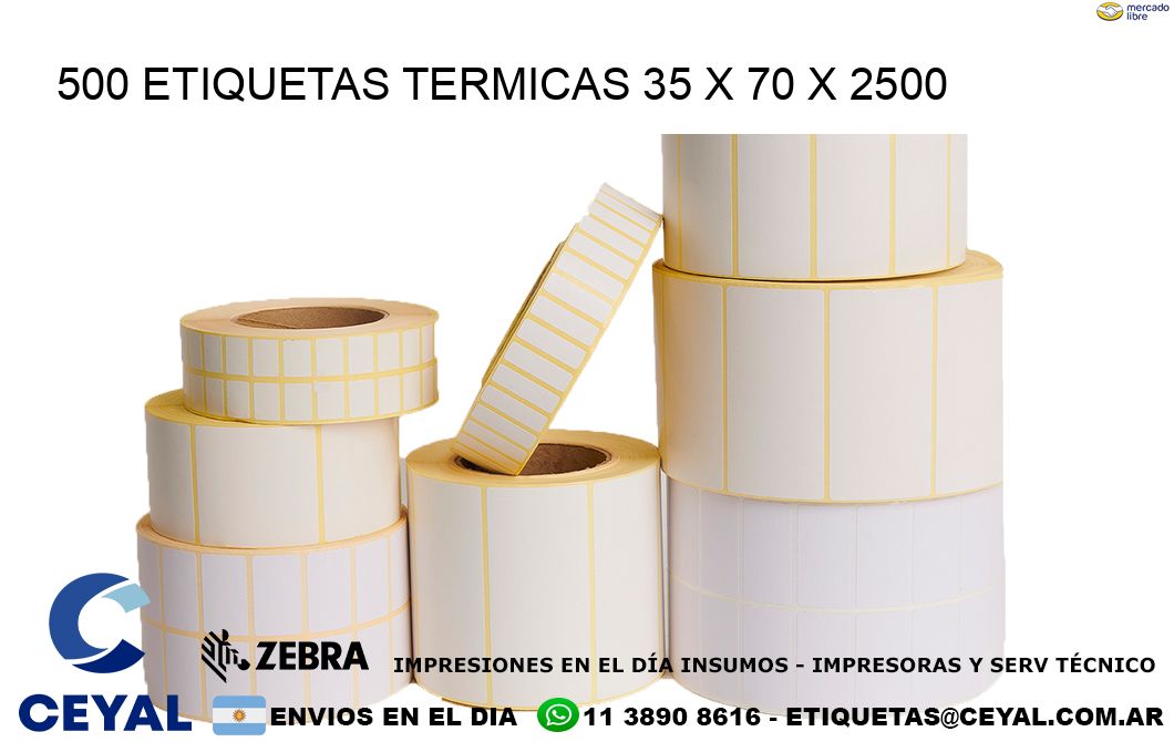 500 ETIQUETAS TERMICAS 35 x 70 x 2500