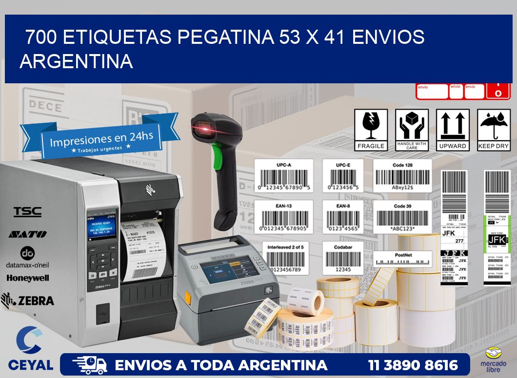 700 ETIQUETAS PEGATINA 53 x 41 ENVIOS ARGENTINA