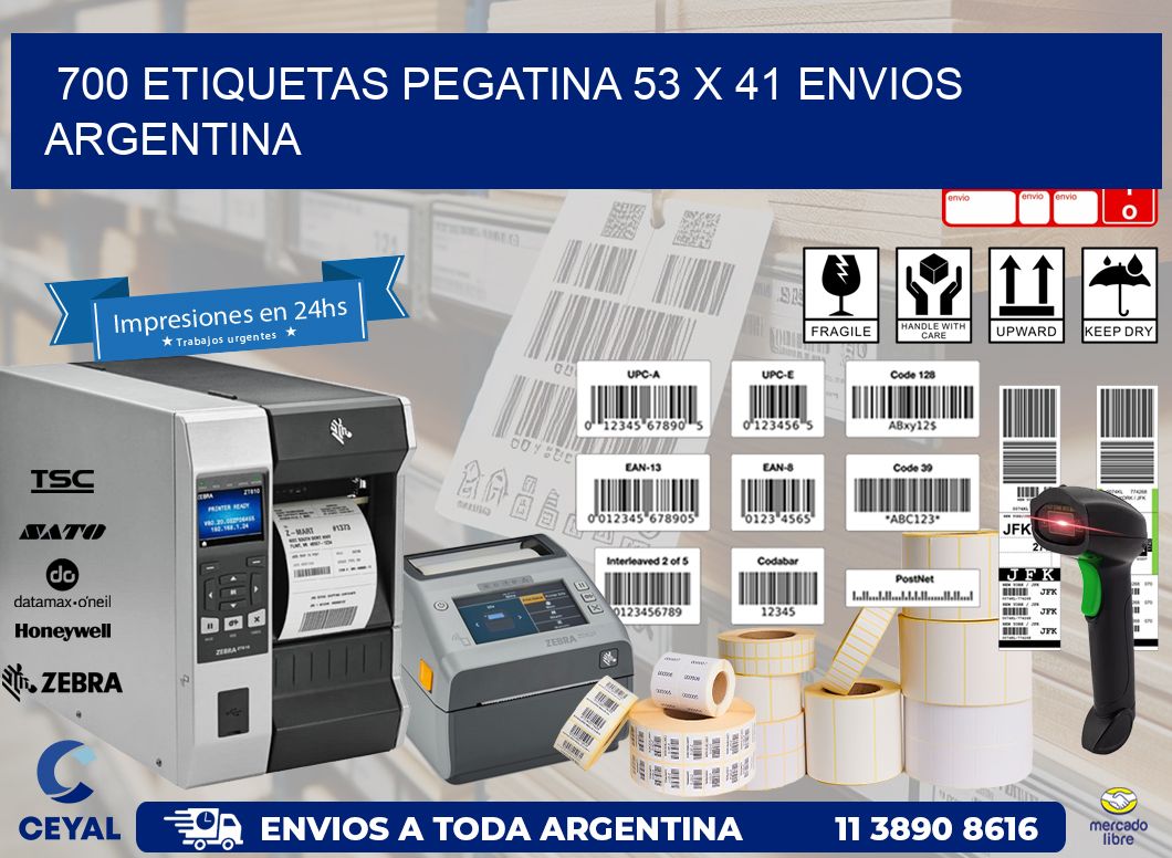 700 ETIQUETAS PEGATINA 53 x 41 ENVIOS ARGENTINA