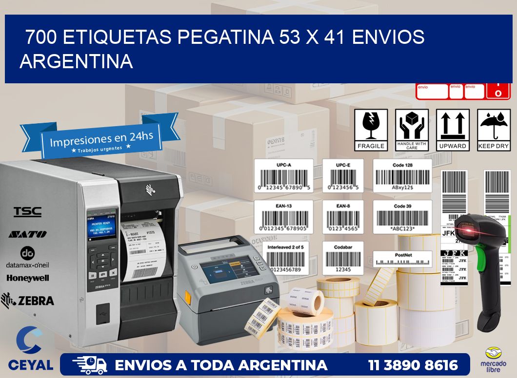 700 ETIQUETAS PEGATINA 53 x 41 ENVIOS ARGENTINA