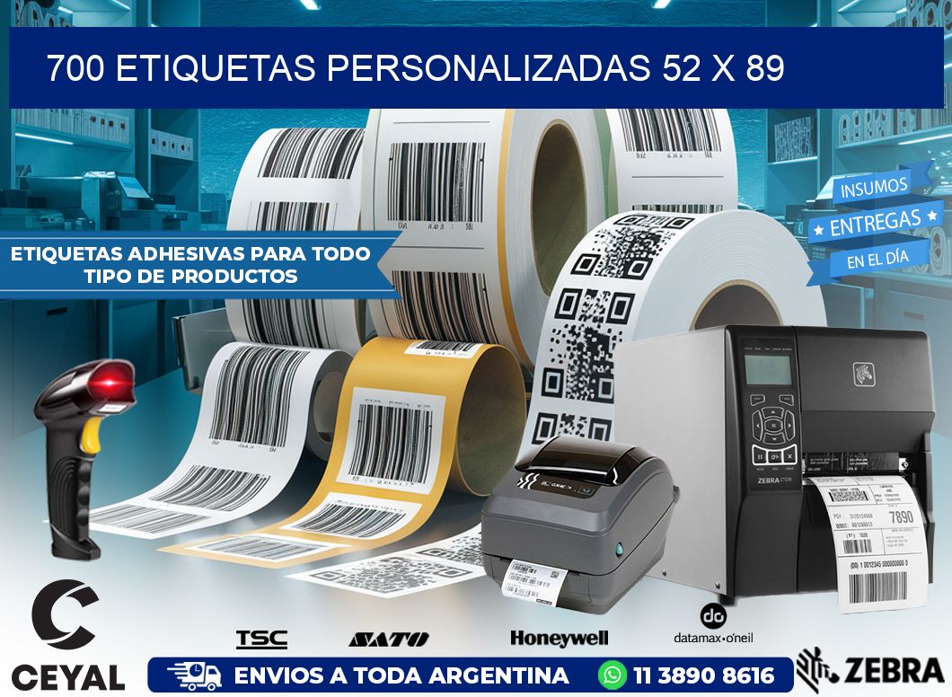 700 ETIQUETAS PERSONALIZADAS 52 x 89