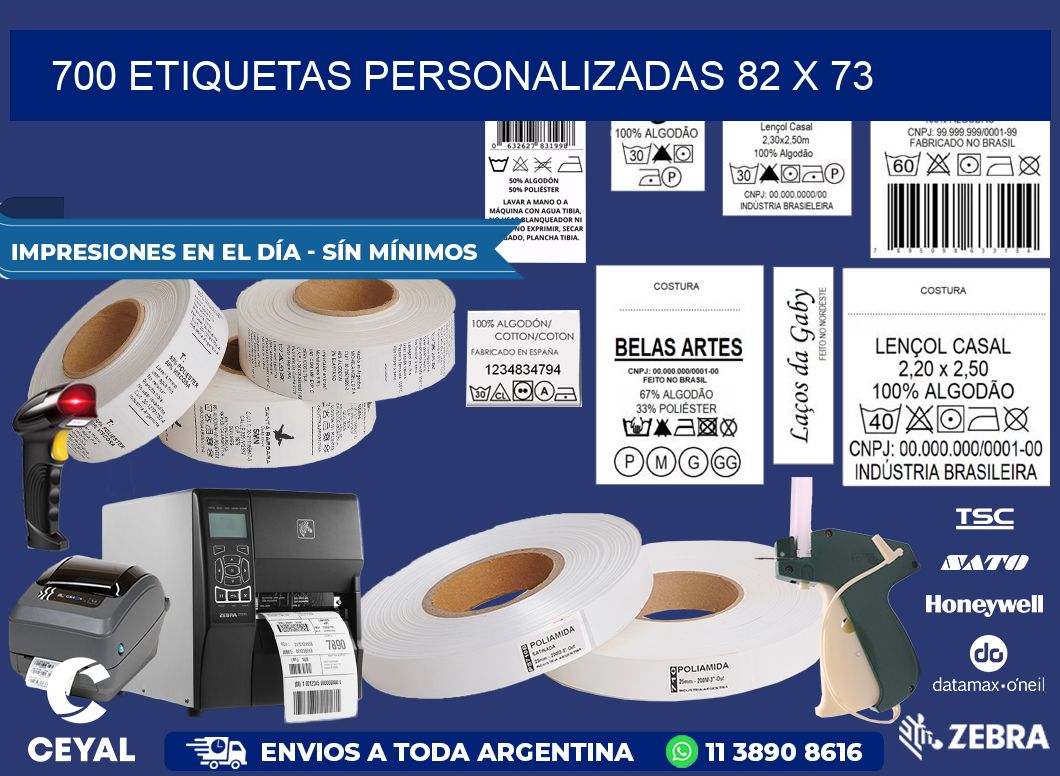 700 ETIQUETAS PERSONALIZADAS 82 x 73