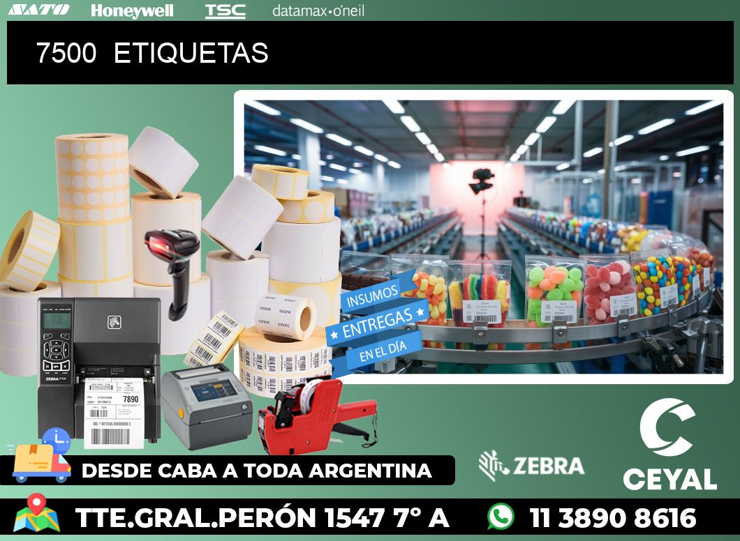 7500  ETIQUETAS