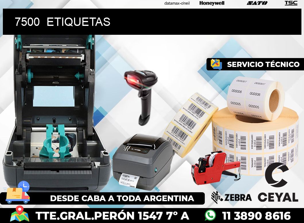 7500  ETIQUETAS